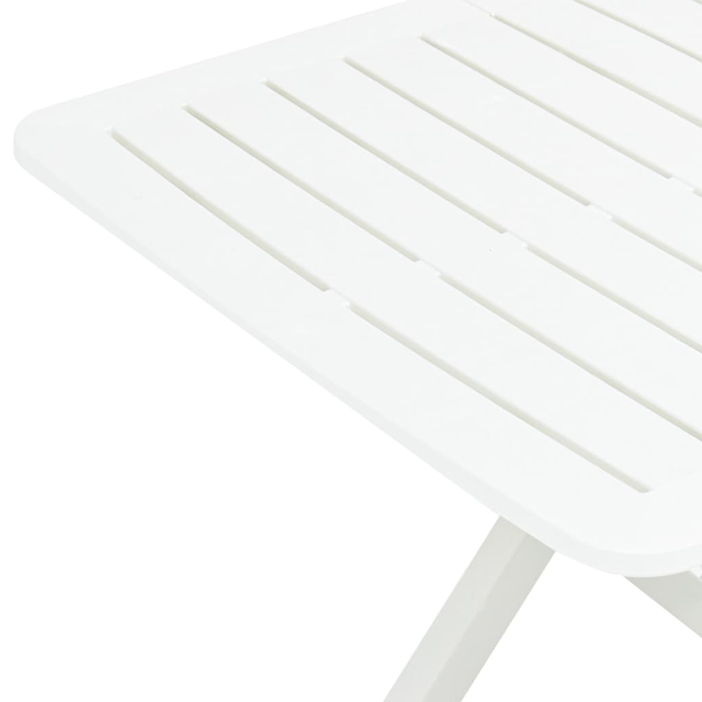 Gartentisch Klappbar Weiss 79 x 72 x 70 cm Kunststoff
